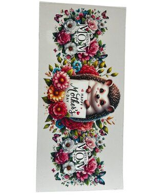 Happy Mother’s Day Hedgehog Cup Wrap | Custom Tumbler Wrap | Add to Custom Cup